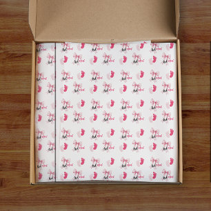 Mädchen-Mama mit rosa Schleife Süße Babyparty Seidenpapier
