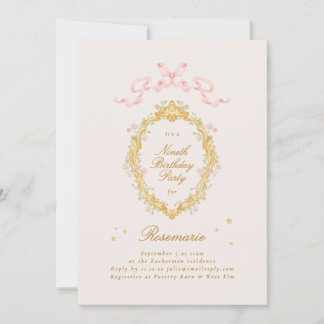 Mädchen Märchenprinzessin Bogen Rosa Geburtstagsfe Einladung