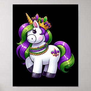 Mädchen Mardi Gras Prinzessin Einhorn Festlich Gra Poster