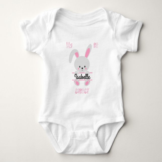 Mädchen mein erster Osteranzug Baby Strampler (Vorderseite)