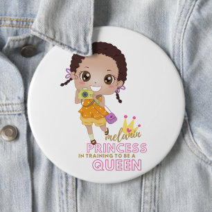 Mädchen MELANIN Prinzessin in Ausbildung als König Button