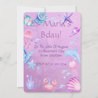 MÄDCHEN MERMAID MEER THEMA, DIGITALE EINLADUNG PAR