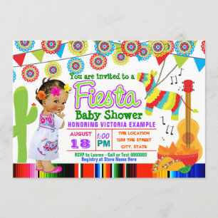 Mädchen-Mexikanische-Fiesta-Baby-Shower-Einladunge Einladung