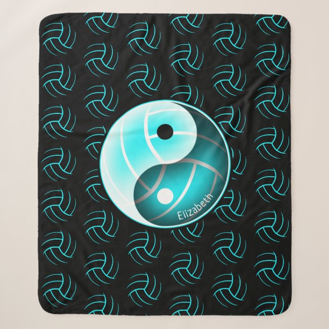 Mädchen minimalistisch mit Yang-Volleyballzimmerde Sherpadecke (Vorderseite)