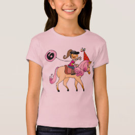 Mädchen mit 6-Jährigen auf einem Pony T-Shirt