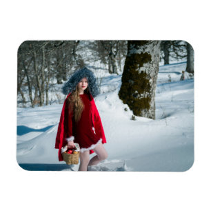 Mädchen mit Äpfeln im Schnee Magnet
