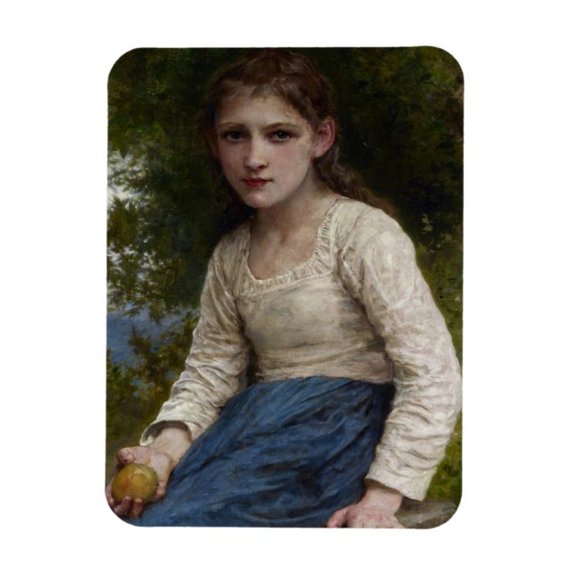 Mädchen mit Apple von William-Adolphe Bouguereau Magnet (Vertikal)