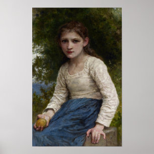 Mädchen mit Apple von William-Adolphe Bouguereau Poster