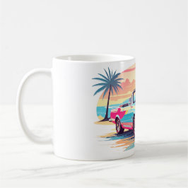 Mädchen mit Auto und Traumwelt Kaffeetasse