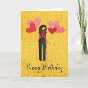 Mädchen mit Ballon whimsical Karte