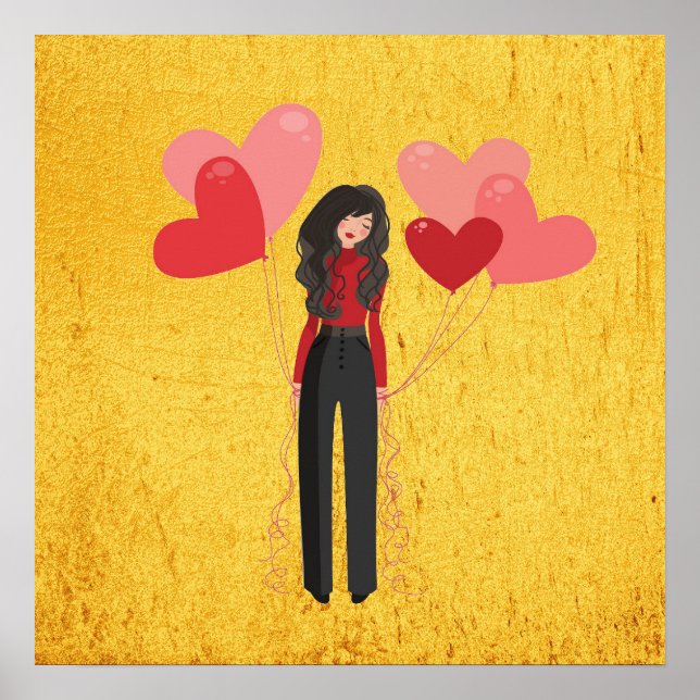 Mädchen mit Ballon whimsical Poster (Vorne)