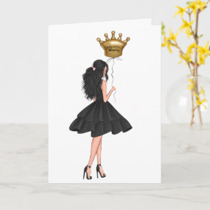 Mädchen mit Balloons Geburtstag Karte