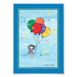 Mädchen mit Balloons - Kinder Kunst für CHOC Fotodruck