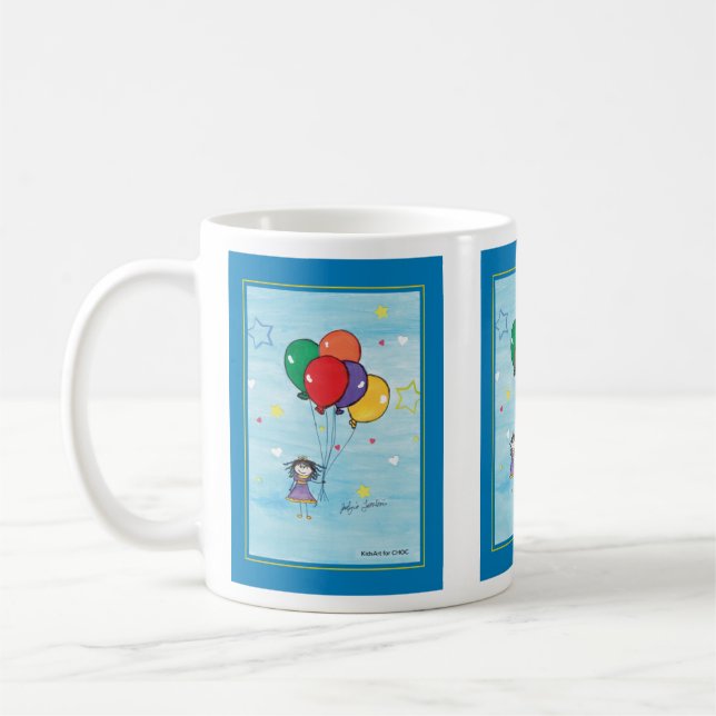 Mädchen mit Balloons - Kinder Kunst für CHOC Kaffeetasse (Links)