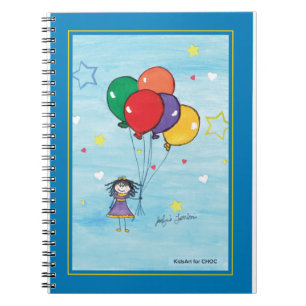 Mädchen mit Balloons - Kinder Kunst für CHOC Notizblock