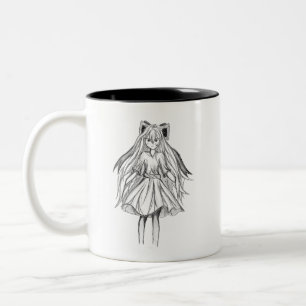 Mädchen mit Band Zweifarbige Tasse