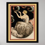 Mädchen mit Blasen Art Deco Poster<br><div class="desc">Schöne,  1920er Jahre,  Art Déco Print "Girl with Bubbles" von Louis Icart. Einer von zwei von Joco Studio. 11x14 hier gezeigt. In anderen Größen erhältlich.</div>