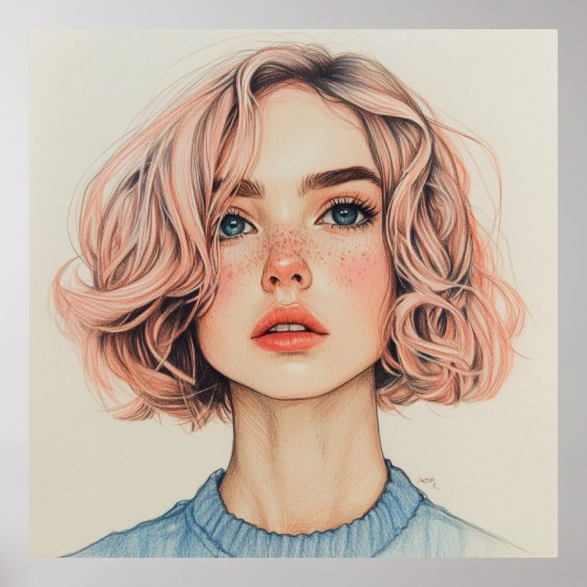 Mädchen mit blauen Augen Poster (Vorne)