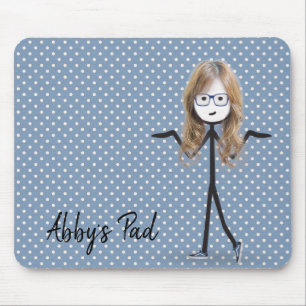 Mädchen mit blondem Haar auf Punkten Mousepad