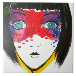 Mädchen mit Blue Eyes Keramik Tile Fliese