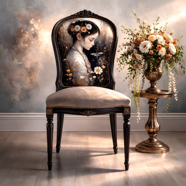 Mädchen mit Blume & Dragonfly-Decoupage Seidenpapier (Girl with Flowers & Dragonfly Decoupage Tissue Paper)