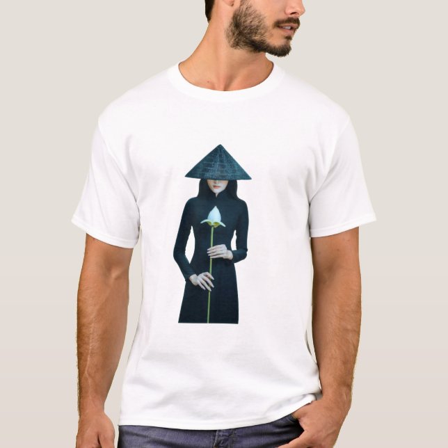 Mädchen mit Blume | Einzigartiges Design T-Shirt (Vorderseite)