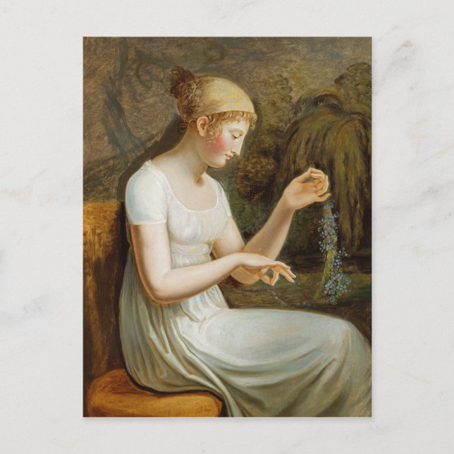 Mädchen mit Blumen Postkarte (Vorderseite)