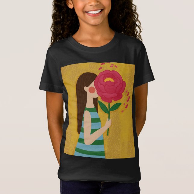 Mädchen mit Blumen T-Shirt (Vorderseite)