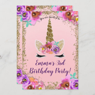 Mädchen mit Blumen u. Einladung