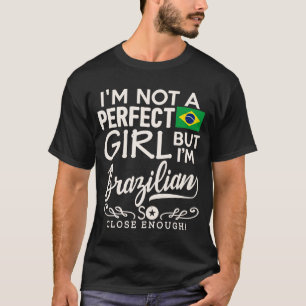 Mädchen mit brasilianischer Flagge Brasilianische T-Shirt