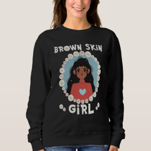 Mädchen mit brauner Hauthaut Perlen indisches Mädc Sweatshirt