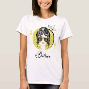 Mädchen mit Brille glauben an Krebs im Kindesalter T-Shirt