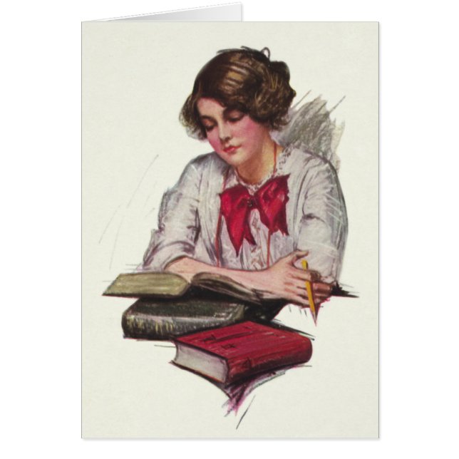 Mädchen mit Büchern in der Lernzeit (Vorne)