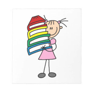 Mädchen mit Büchern Notizblock