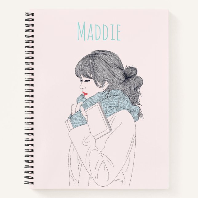Mädchen mit cooler Abbildung Notizbuch (Vorderseite)
