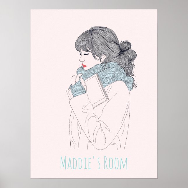 Mädchen mit cooler Abbildung Poster (Vorne)