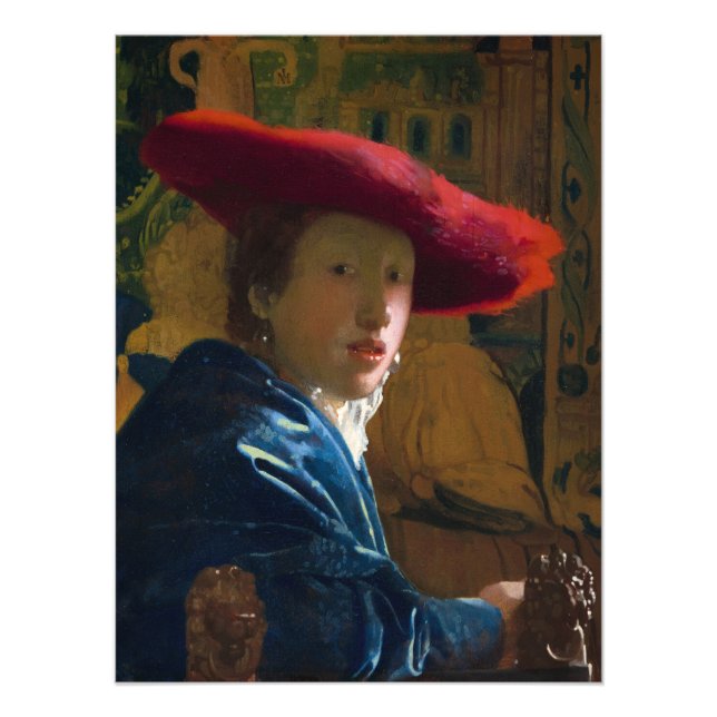 Mädchen mit dem Red Hat von Johannes Vermeer Fotodruck (Vorne)