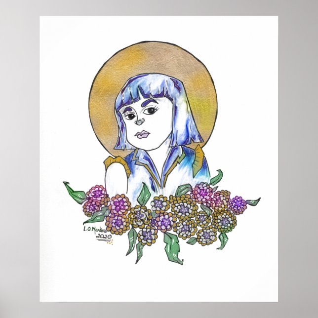 Mädchen mit der Goldenen Halo Strong Women Collect Poster (Vorne)