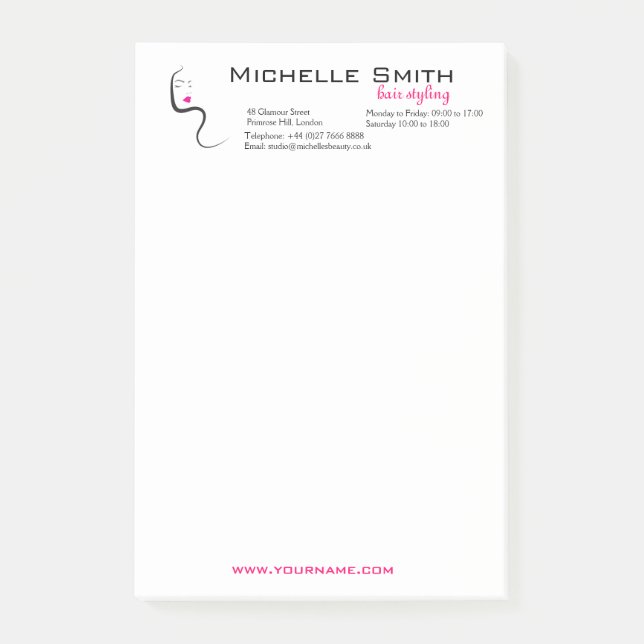 Mädchen mit einbrennender Ikone gewelltes Haar Post-it Klebezettel (Vorderseite)