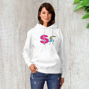 Mädchen mit einem Dollar-Zeichen Hoodie