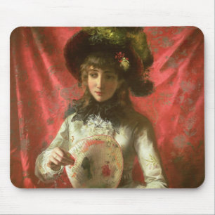 Mädchen mit einem Fan Mousepad