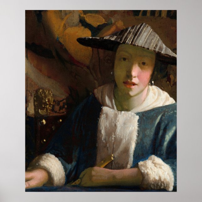 Mädchen mit einem Flute, berühmtes Bild Poster (Vorne)