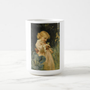 Mädchen mit einem gelben Schmetterling (von Freder Kaffeetasse