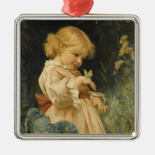 Mädchen mit einem gelben Schmetterling (von Freder Ornament Aus Metall