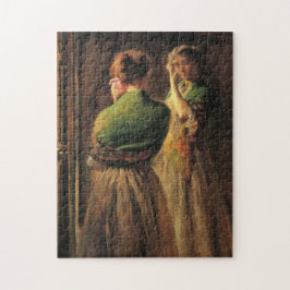 Mädchen mit einem grünen Schaf (von Joseph DeCamp)