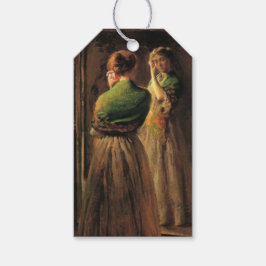 Mädchen mit einem grünen Schaf (von Joseph DeCamp) Geschenkanhänger