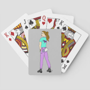 Mädchen mit einem Hasenschwanz   Spielkarten