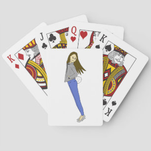 Mädchen mit einem Hasenschwanz Spielkarten