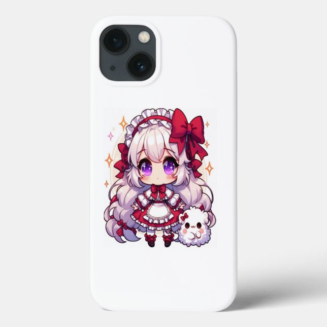 Mädchen mit einem niedlichen roten Band Case-Mate iPhone Hülle (Rückseite)