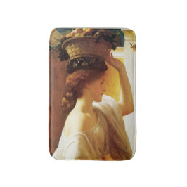 Mädchen mit einem Obstkorb (von Frederic Leighton) Badematte